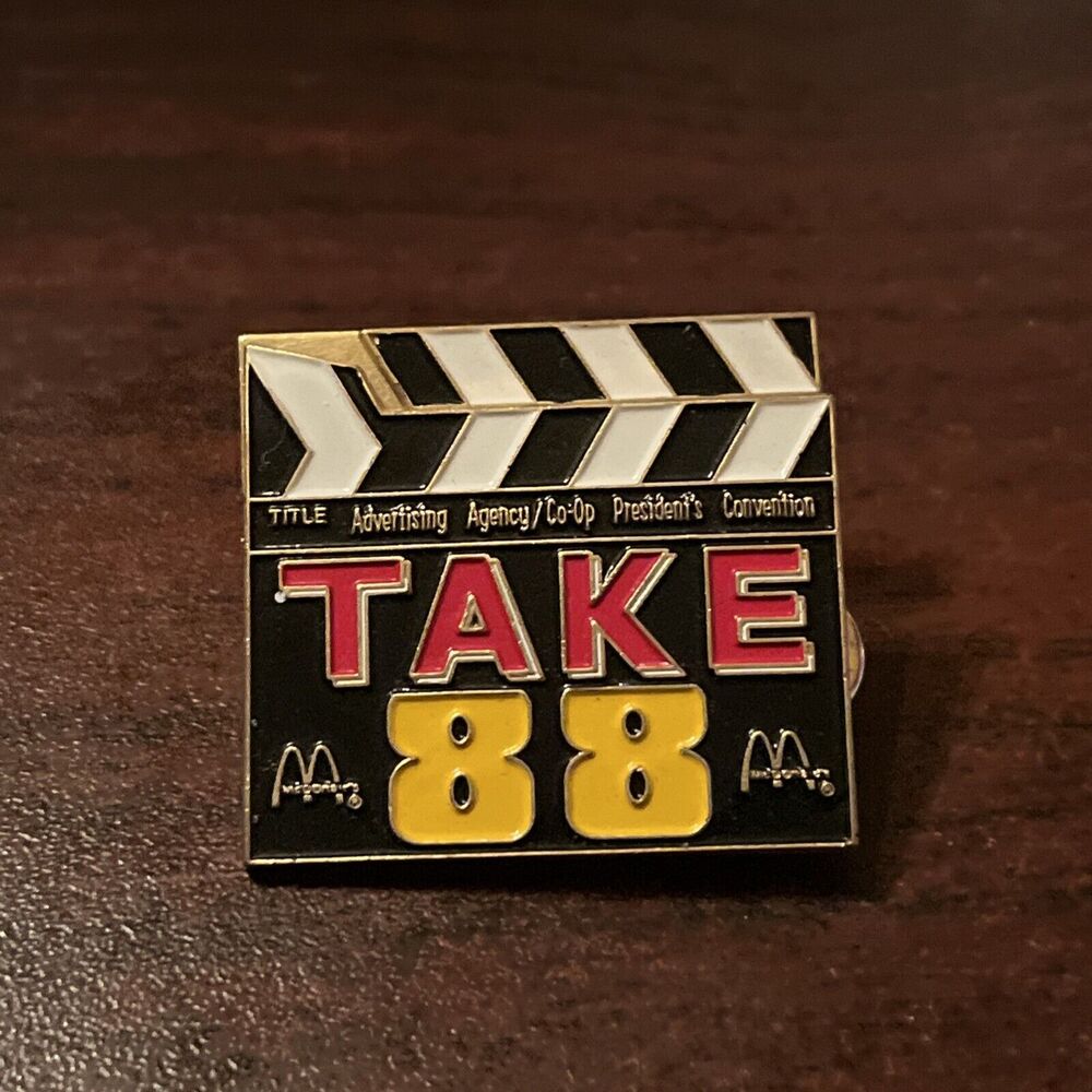 McDonald’s‎ Take 88 Movie Clapperboard Employee Lapel Hat Pin